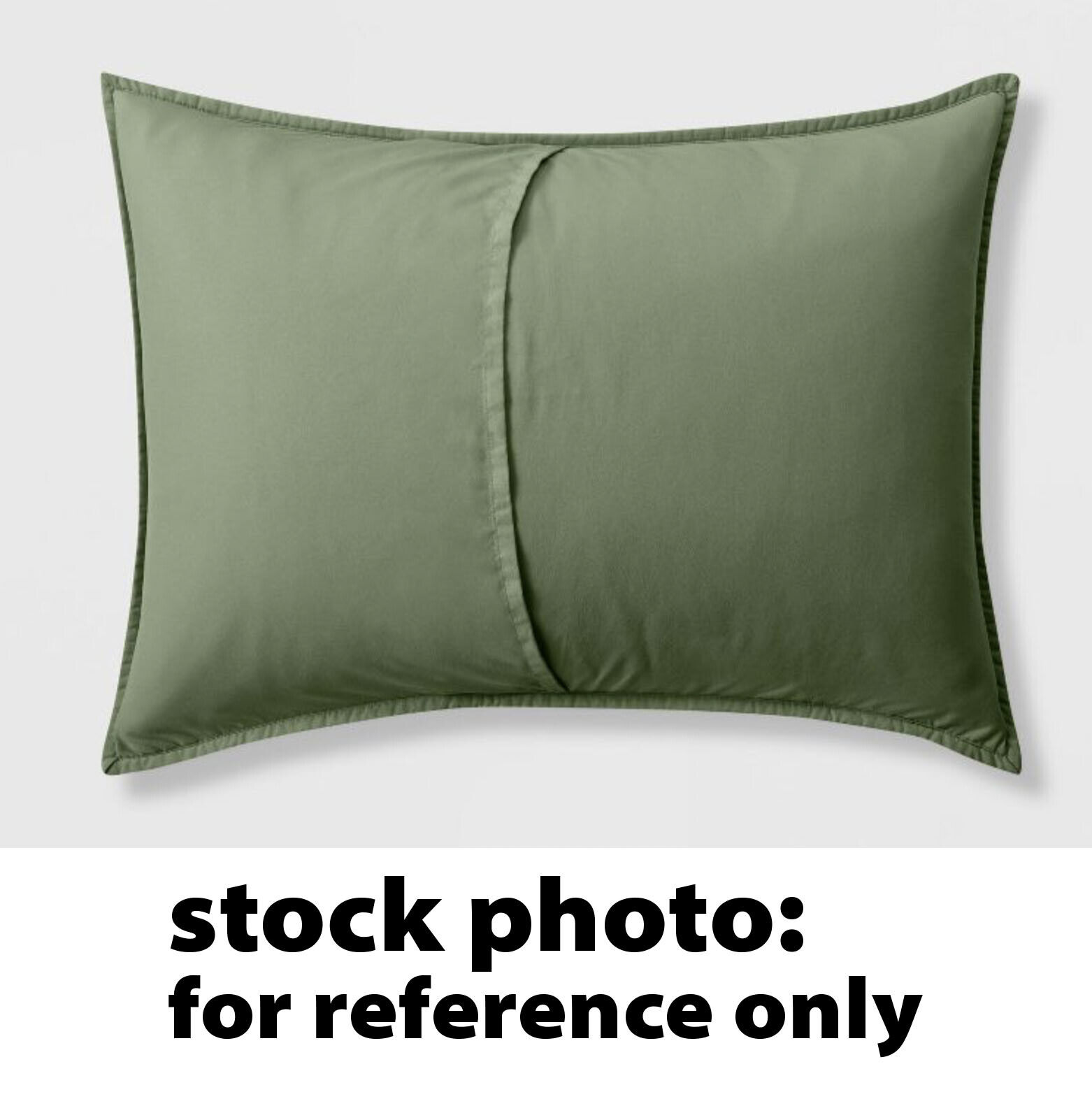 2pk Pillowfort Box Stitch Microfiber Shams, Olive Standard Size 26