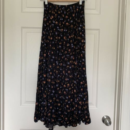 Vintage 90s Floral Maxi Button Up High Waist Skirt - Fresh Stock Dated February 2026