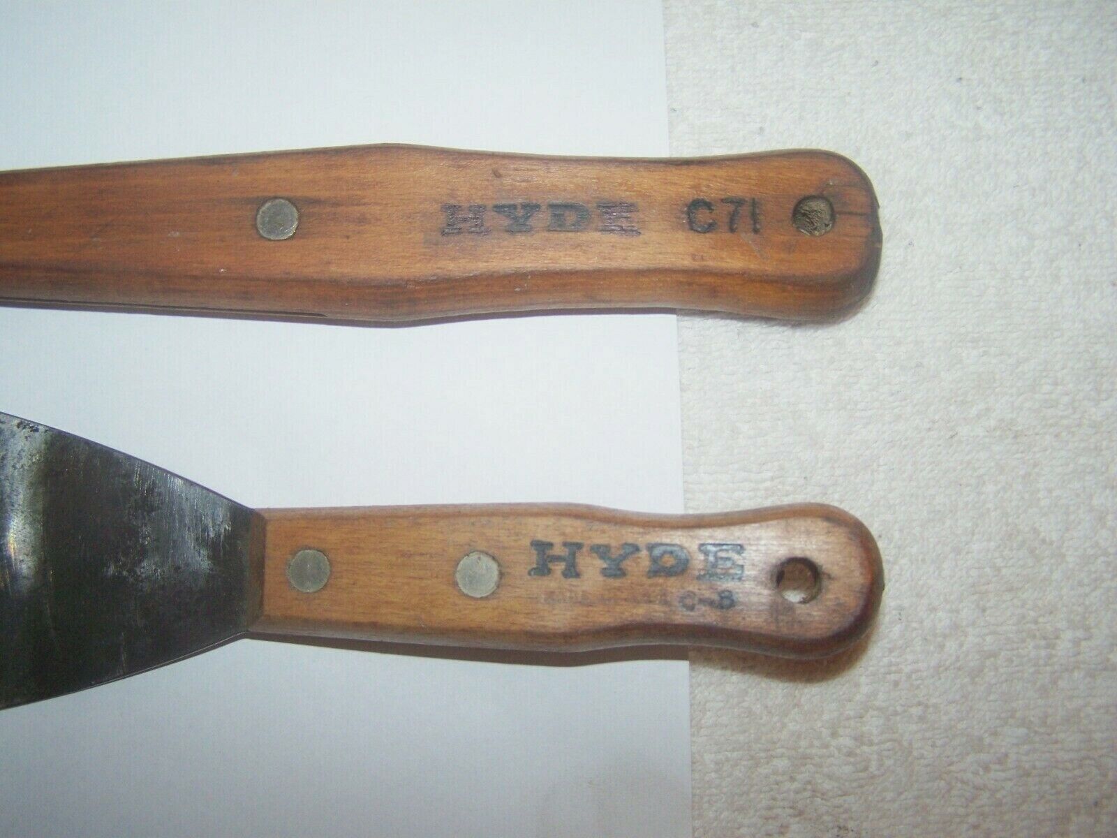 2 Rare Hyde Thick Metal Scrapping Tools # C-8 & C71 - Fresh Stock Dated February 2026