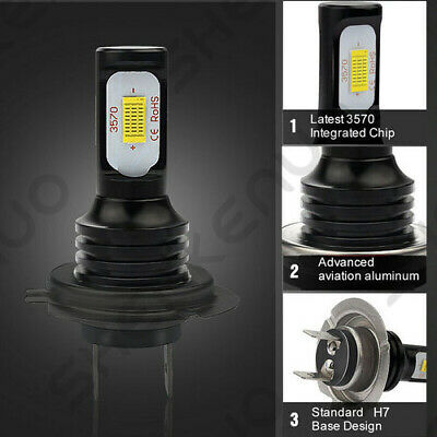 For Kawasaki Ninja 300 650 ZX6R ICE Blue H7 Motorcycle LED Headlight Bulbs HKL - Fresh Stock Dated February 2026