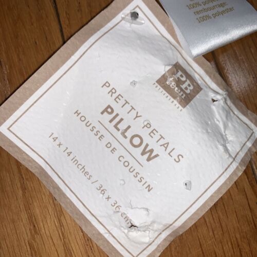 NEW NWT Pottery Barn Teen Pretty Pink Petals 14” Square Pillow - Fresh Stock Dated December 2025