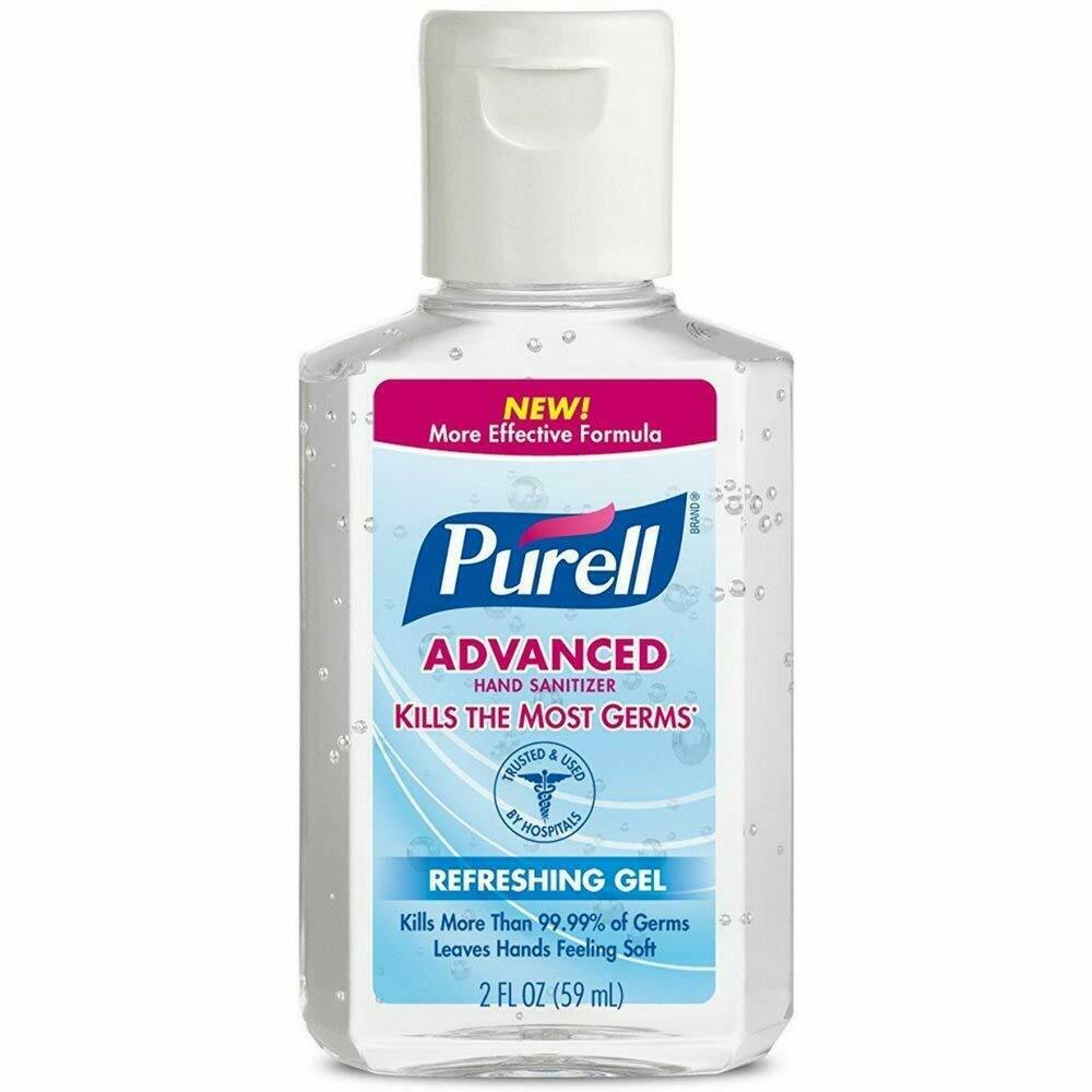 4 Pack Purell Advanced Hand Sanitizer 2 oz. Flip Top Gel Bottle. Packaging Vary - Fresh Stock Dated February 2026