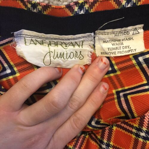 Vintage Highwaisted 70’s Lane Bryant Red-orange Plaid Maxi Skirt - Fresh Stock Dated February 2026