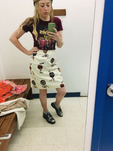 Talbots VINTAGE Novelty Balloon Print Skirt 28” waist Hipster Rare Cotton Office - Fresh Stock Dated February 2026
