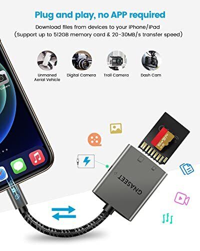 SD Card Reader for iPhone iPad, Micro SD Memory Card Reader with Dual Slots, - Fresh Stock Dated February 2026