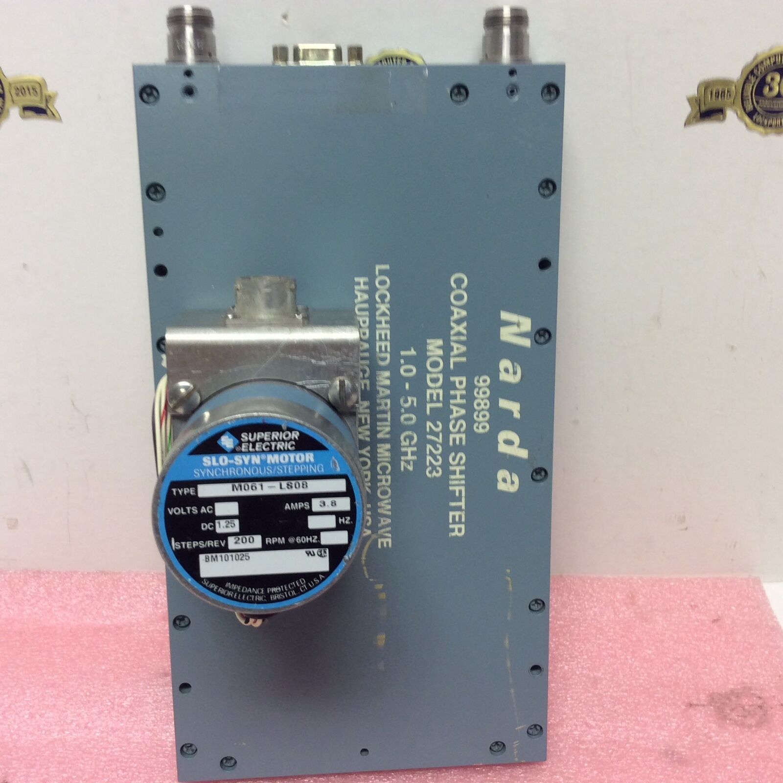 Narda Coaxial Phase Shifter model 27223 1.0 - 5.0 GHz Lockheed Martin Microwave - Fresh Stock Dated February 2026