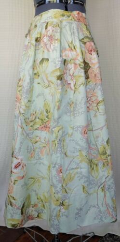 Vintage Green Floral Skirt with Button Down Front & Pockets - Fresh Stock Dated February 2026