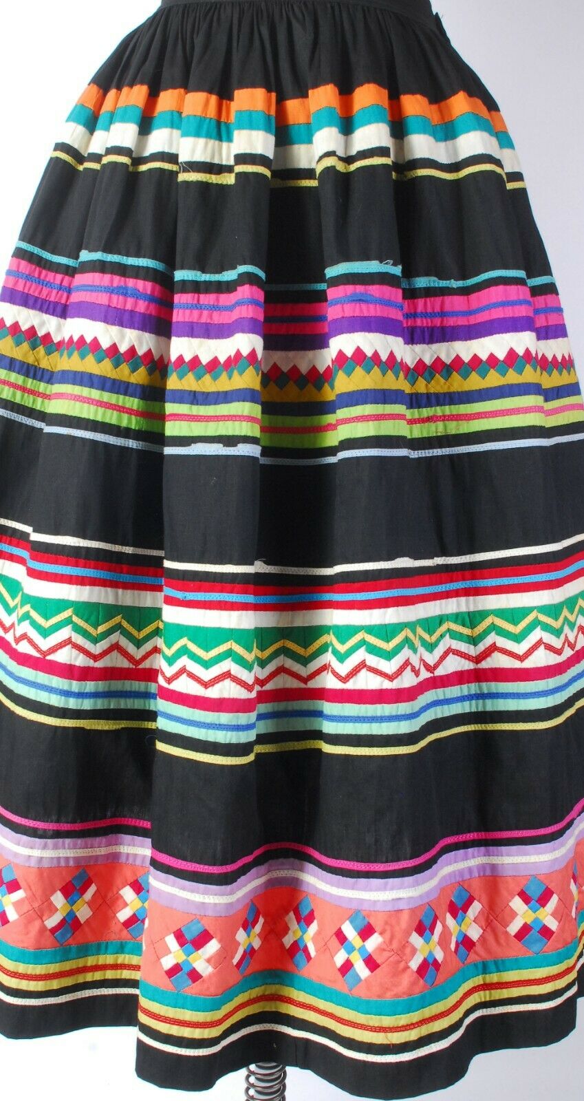 Vintage 50s 60s SEMINOLE Native American Patchwork Handmade Full Skirt - Fresh Stock Dated March 2026