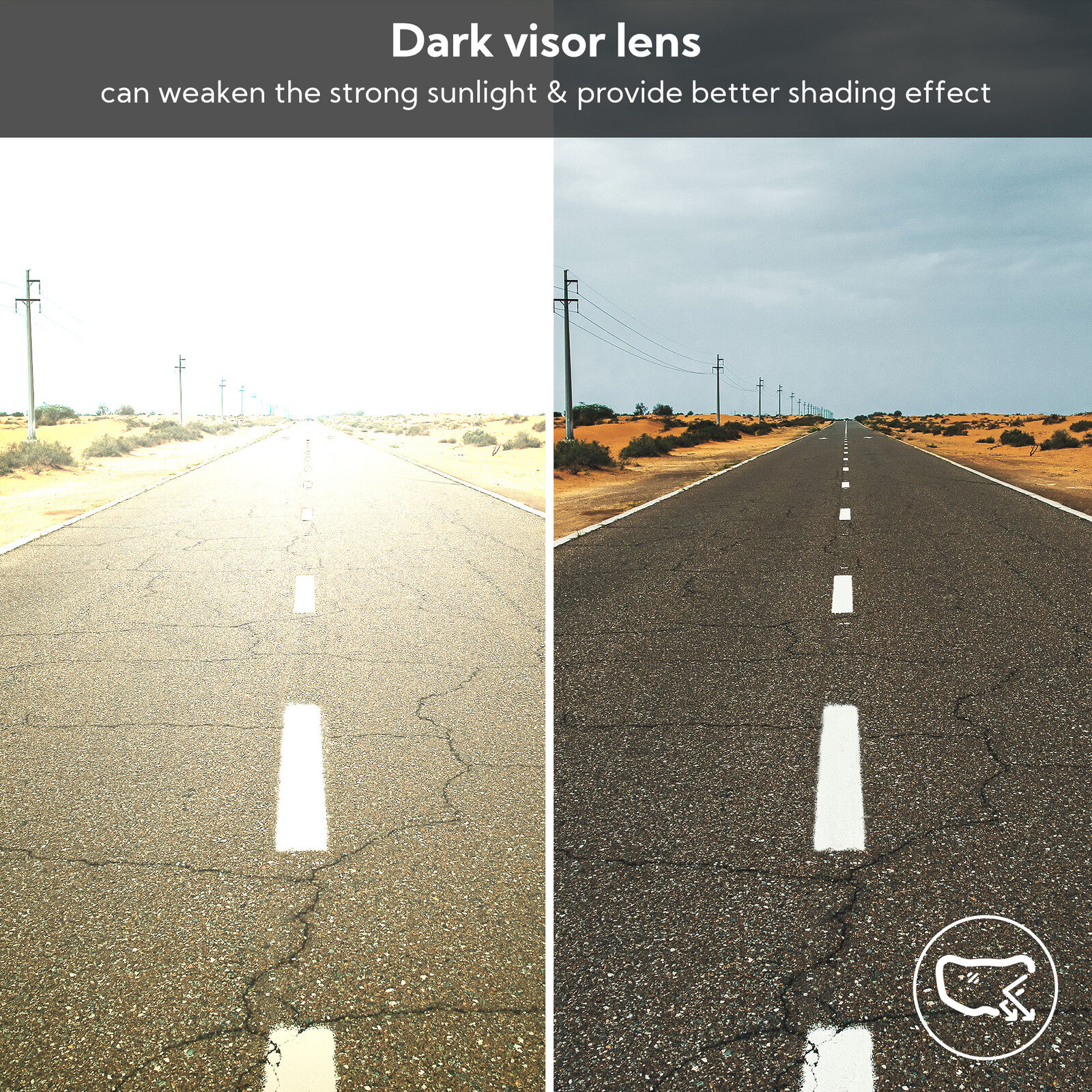 AHR RUN-F Replacement Full Face Motorcycle Helmet Front Visor PC Face Shield - Fresh Stock Dated February 2026