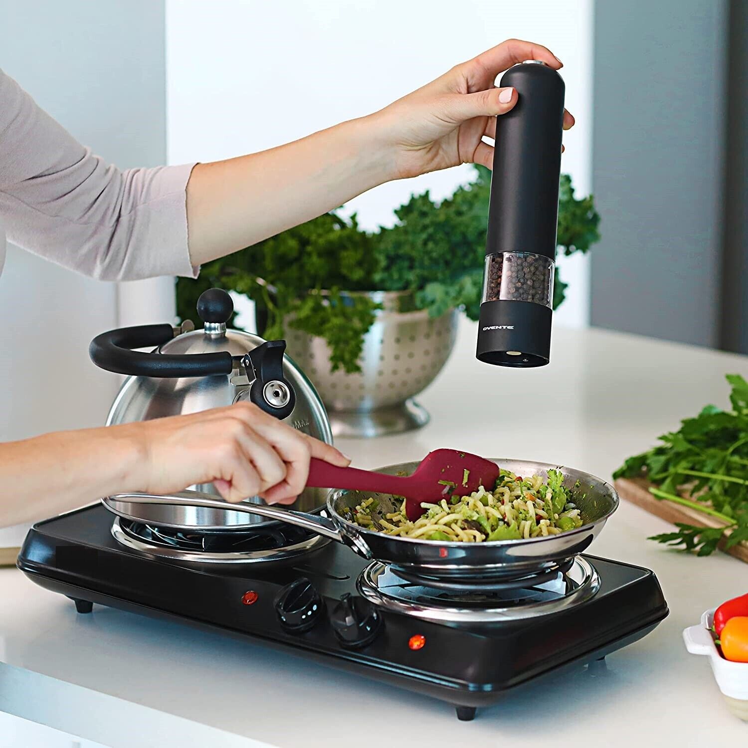 estufas electricas estufa portatil cocina 2 quemadores de acero inoxidable Nuevo - Fresh Stock Dated February 2026