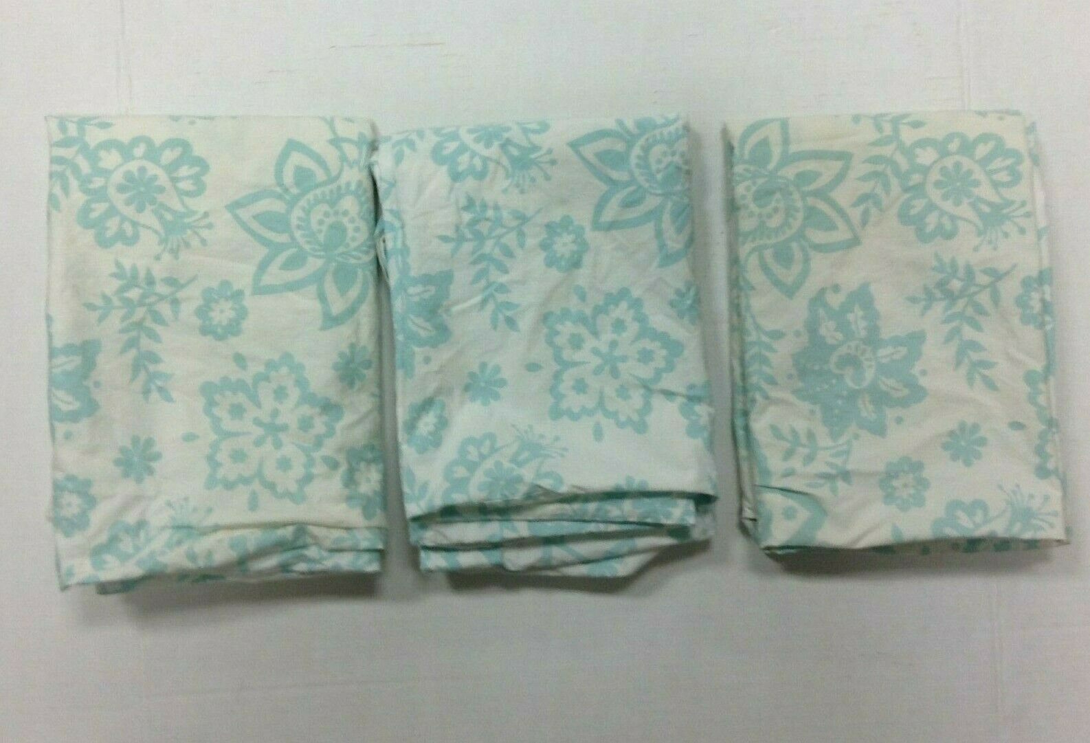 Pottery Barn Teen PBT twin used white blue bed sheets 3 pillowcases flat fitted - Fresh Stock Dated December 2025