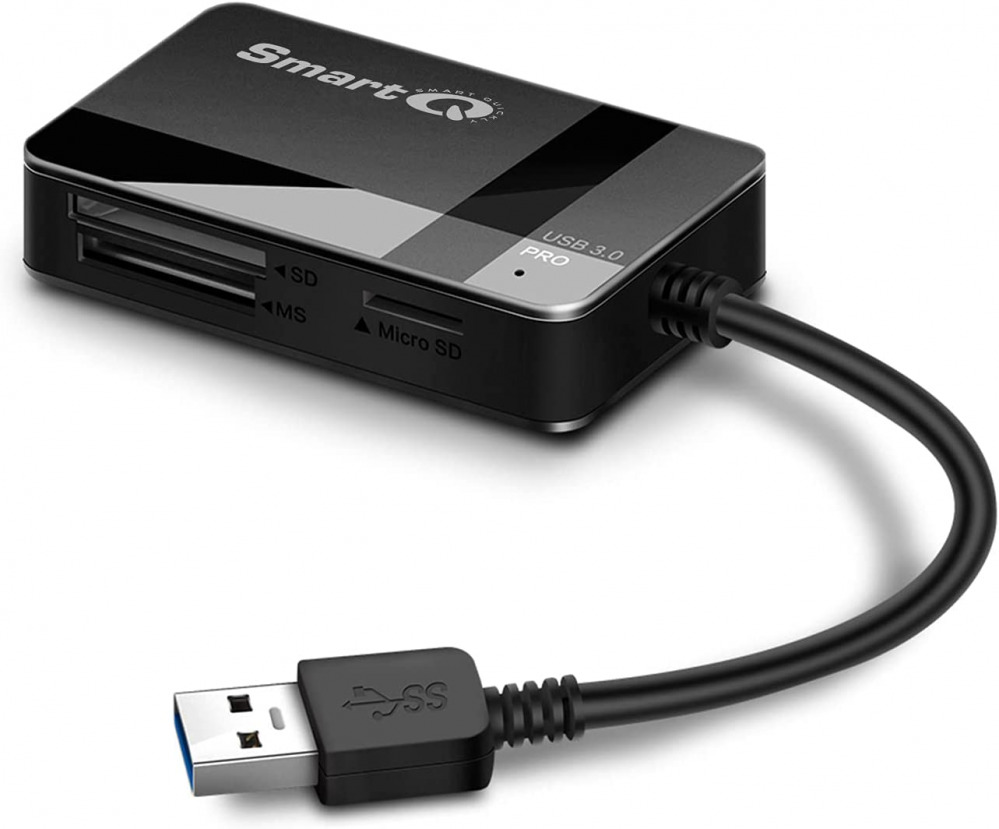 SmartQ C368 Pro USB 3.0 Multi-Card Reader, Plug N Play, A Duo, A - Fresh Stock Dated February 2026