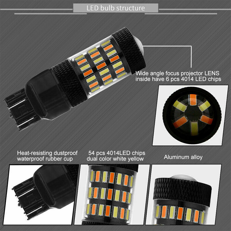 2X White&Amber Switchback LED Turn Signal Light Bulb For 2002-2014 Honda ST1300 - Fresh Stock Dated February 2026