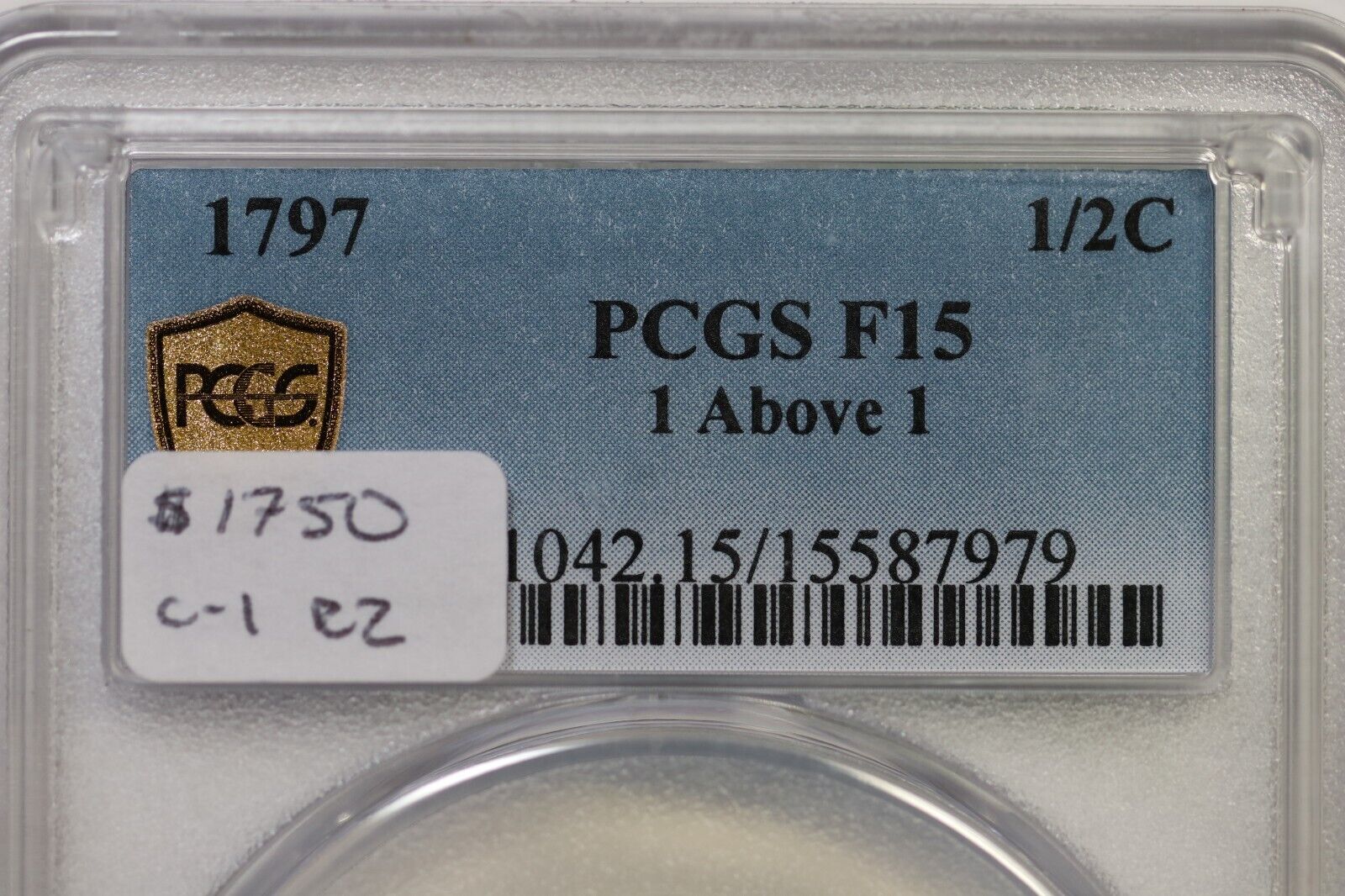 1797 C-1 R-2 PCGS F 15 1 Above 1 Liberty Cap Half Cent Coin 1/2c - Fresh Stock Dated February 2026