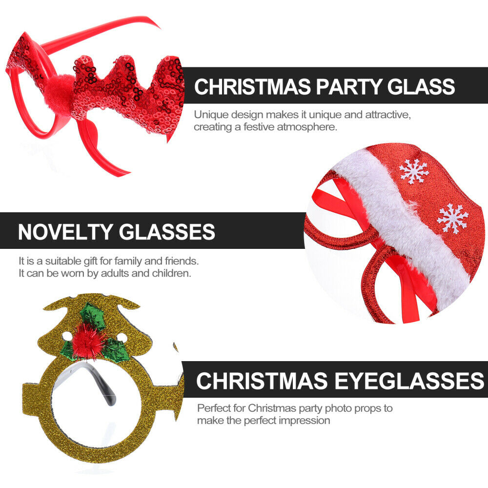 3Pcs Christmas Funny Creative Party Glasses Props Festival Decoration - Fresh Stock Dated February 2026