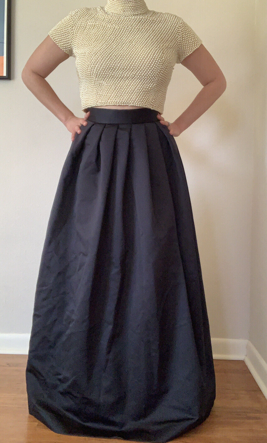 Vintage After Five By Julie Duroche Black Full Maxi Skirt 90s Medium - Fresh Stock Dated March 2026