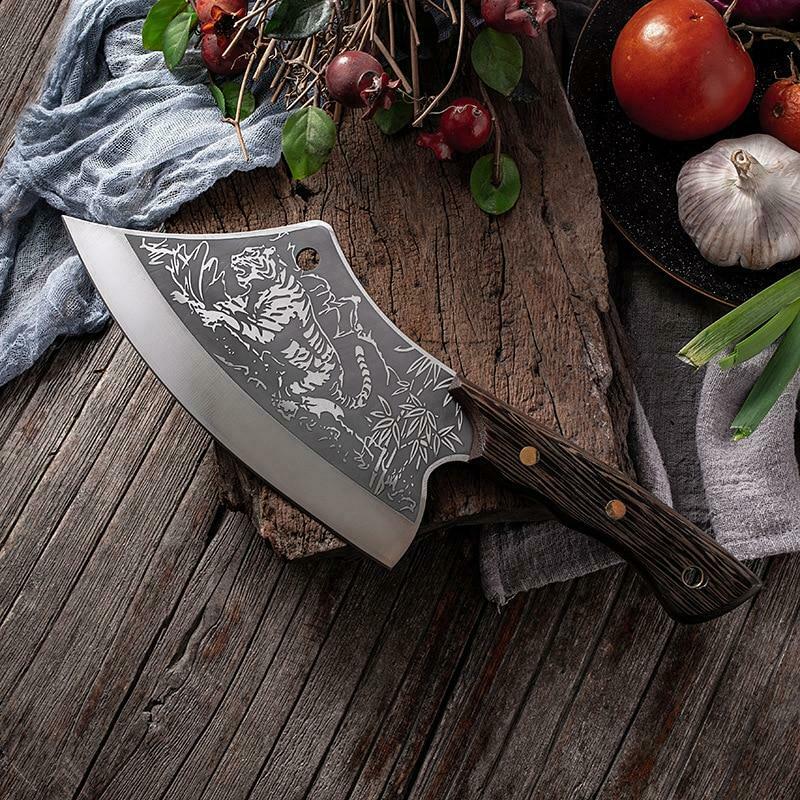 Butcher Knife Tiger Chef Kitchen Boning Meat Cleaver Stainless Steel Knife - Fresh Stock Dated December 2025