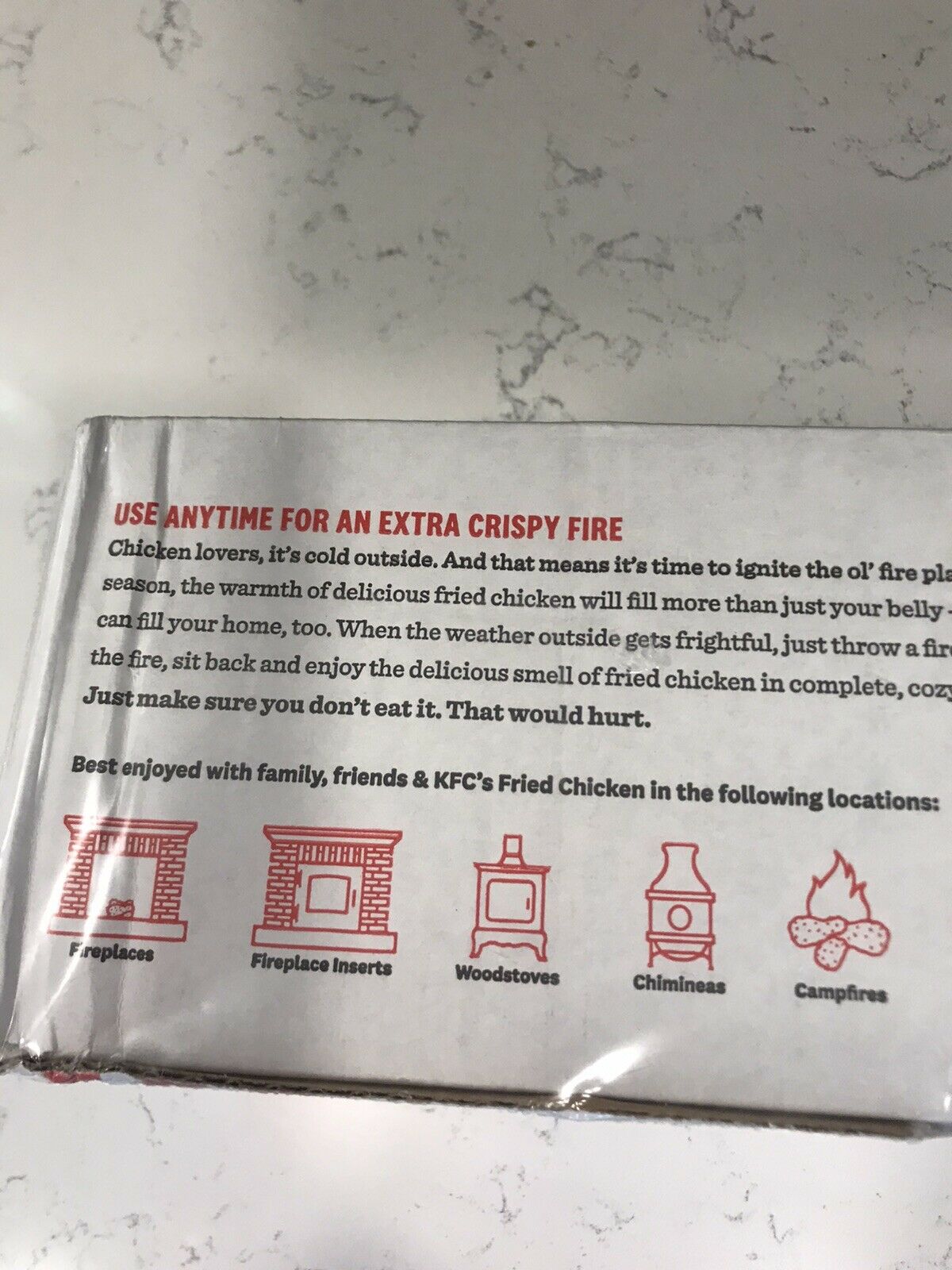 FAST SHIP*KFC FIRE LOG 11 HERBS&SPICES ENVIROLOG KENTUCKY FRIED CHICKEN FIRE LOG - Fresh Stock Dated December 2025