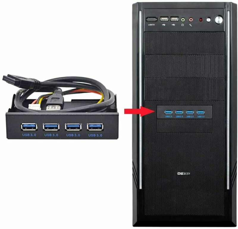 CY USB 3.0 HUB 4 Ports Front Panel to Motherboard For Floppy Bay usb3.0 type - Fresh Stock Dated February 2026