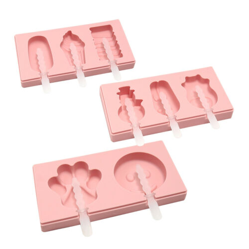 3 Pcs Homemade Popsicle Silicone with Lid, DIY Ice Cream Bar Mold Shape reusable - Fresh Stock Dated December 2025