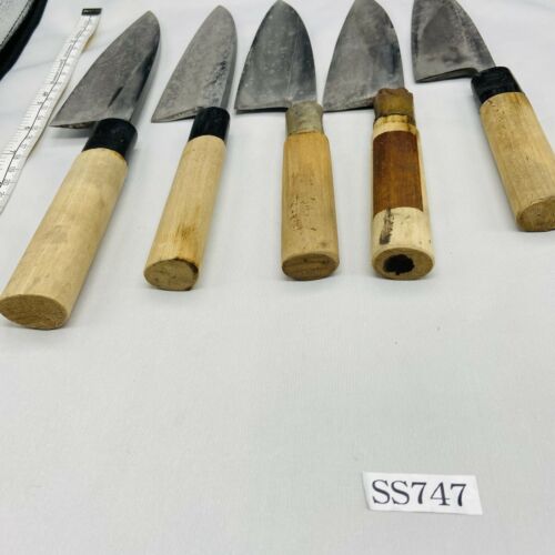 Damaged Lot of Five Japanese Chef's Kitchen Knives Deba From Japan SS747 - Fresh Stock Dated December 2025