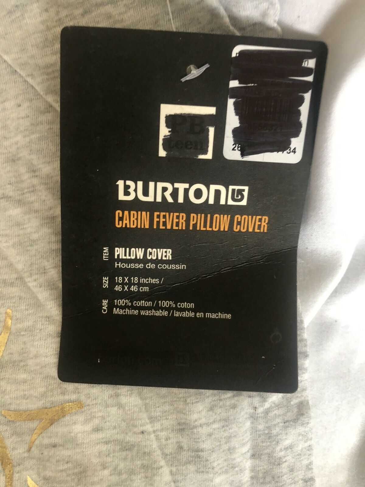 Pottery Barn Teen Burton Ski Pillow Cover Sham NWT - Fresh Stock Dated February 2026