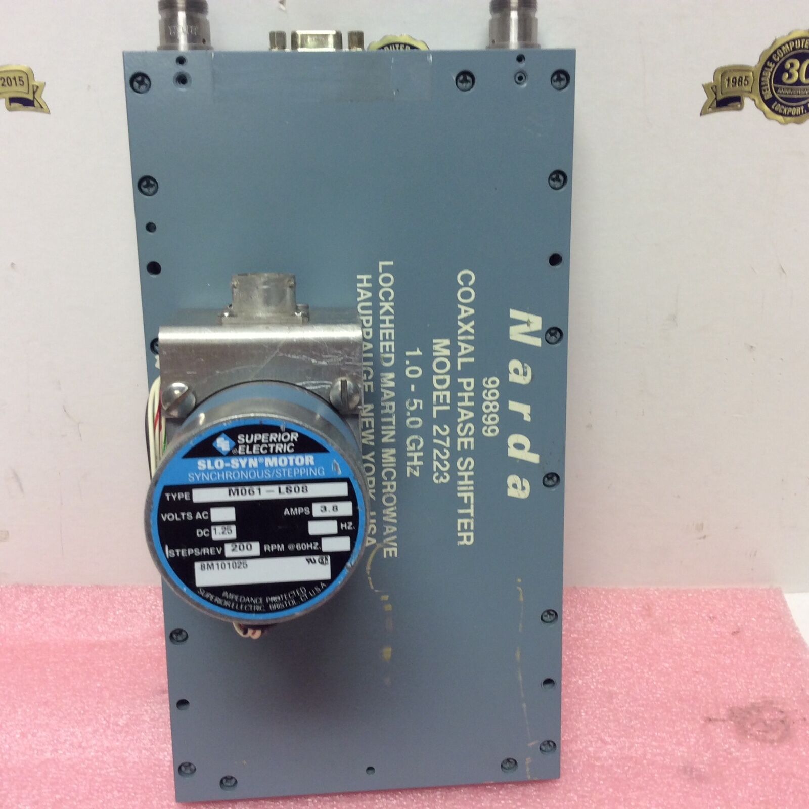 Narda Coaxial Phase Shifter model 27223 1.0 - 5.0 GHz Lockheed Martin Microwave - Fresh Stock Dated February 2026