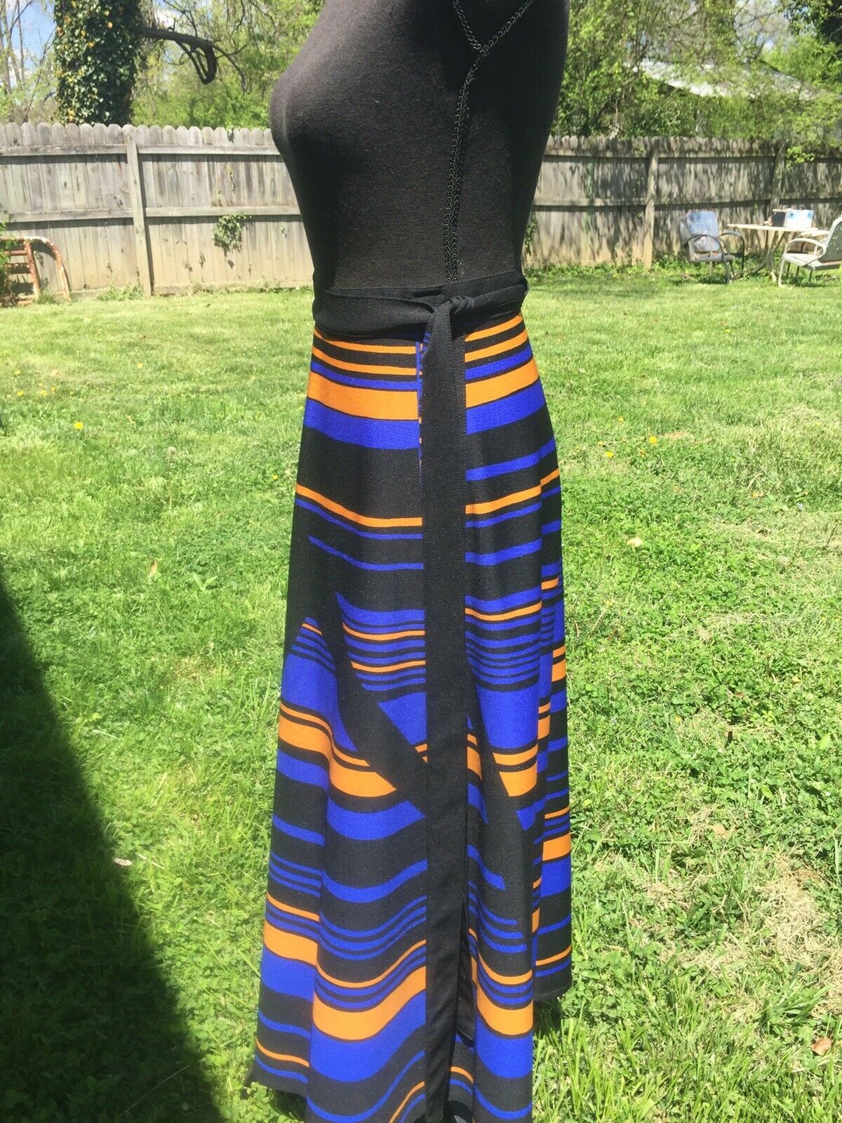 True Vintage 60's Geometric Pattern Free Wrap Mod Hippie Party Maxi Skirt - Fresh Stock Dated February 2026