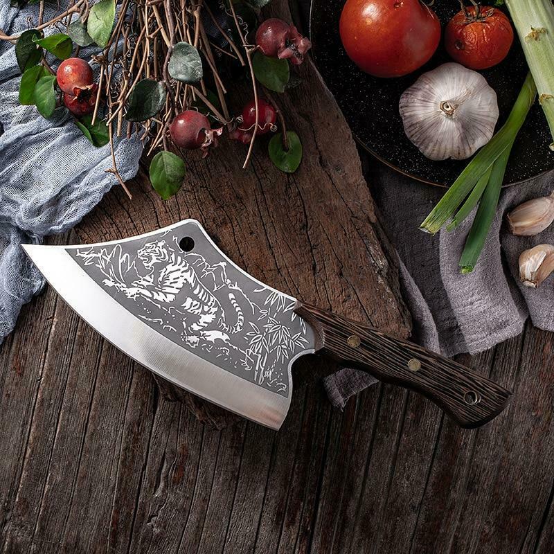 Butcher Knife Tiger Chef Kitchen Boning Meat Cleaver Stainless Steel Knife - Fresh Stock Dated December 2025
