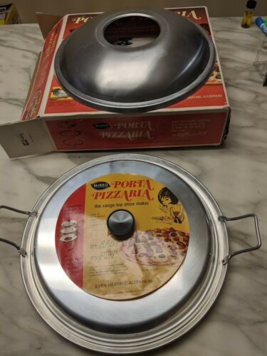 VINTAGE MIRRO ALUMINUM PORTA PIZZARIA HOT PLATE CAMP STOVE PIZZA PLATE UNUSED - Fresh Stock Dated December 2025