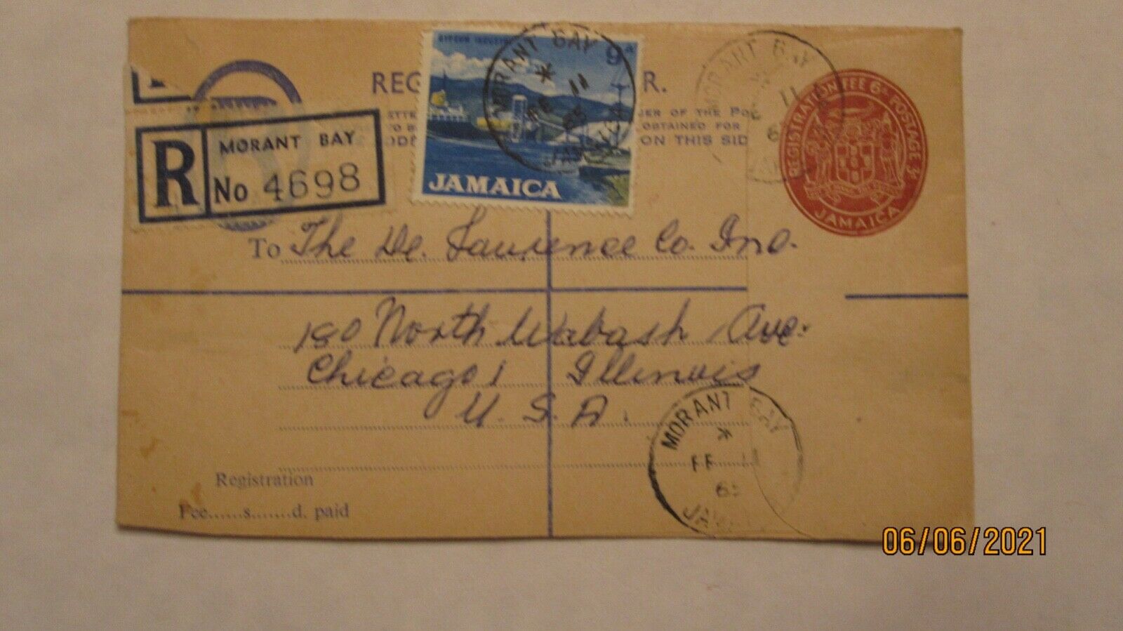 JAMAICA COVERS REGISTERED LETTER - Fresh Stock Dated December 2025