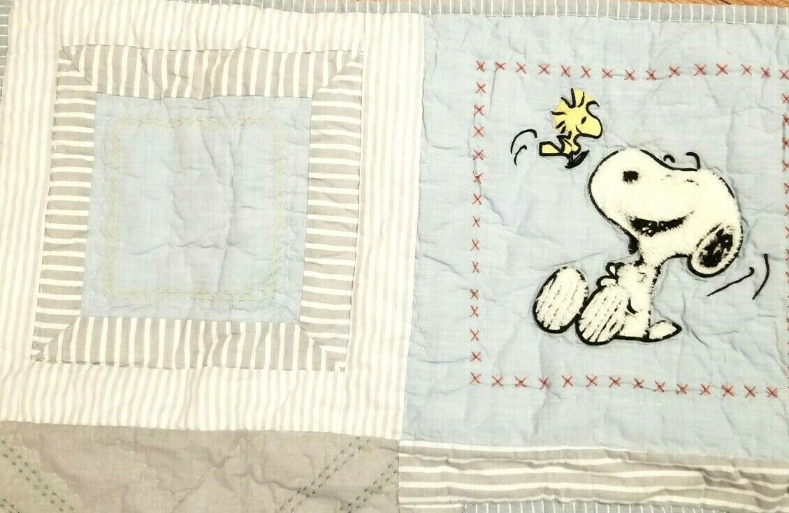 Pottery Barn Kids SNOOPY WOODSTOCK European Square Sham 26x26 Peanuts Quilted - Fresh Stock Dated December 2025