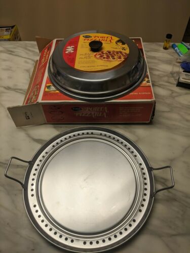 VINTAGE MIRRO ALUMINUM PORTA PIZZARIA HOT PLATE CAMP STOVE PIZZA PLATE UNUSED - Fresh Stock Dated December 2025