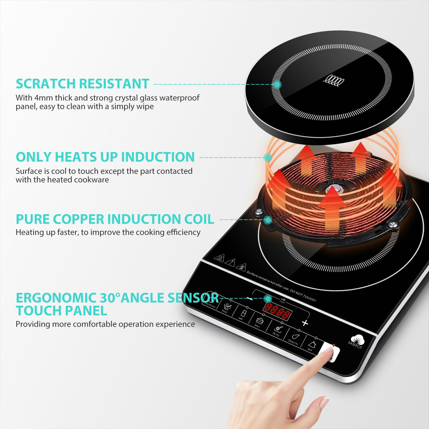 Portable Induction Cooktop Countertop Burner Induction Cooker Hot Plate Timer - Fresh Stock Dated February 2026