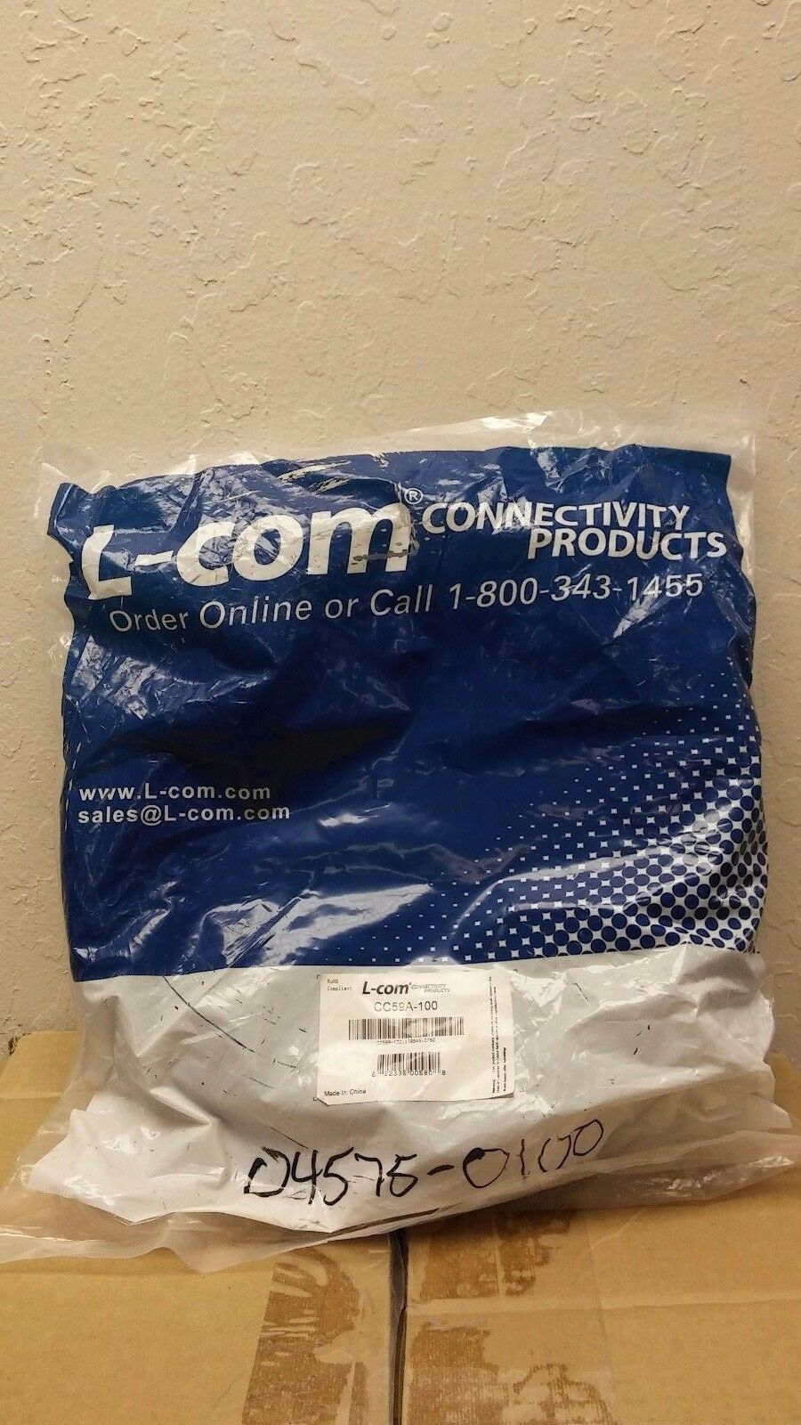 L-COM CC59A-100 BNC Male Male 100 ft RG59A Coaxial Cable - Fresh Stock Dated December 2025