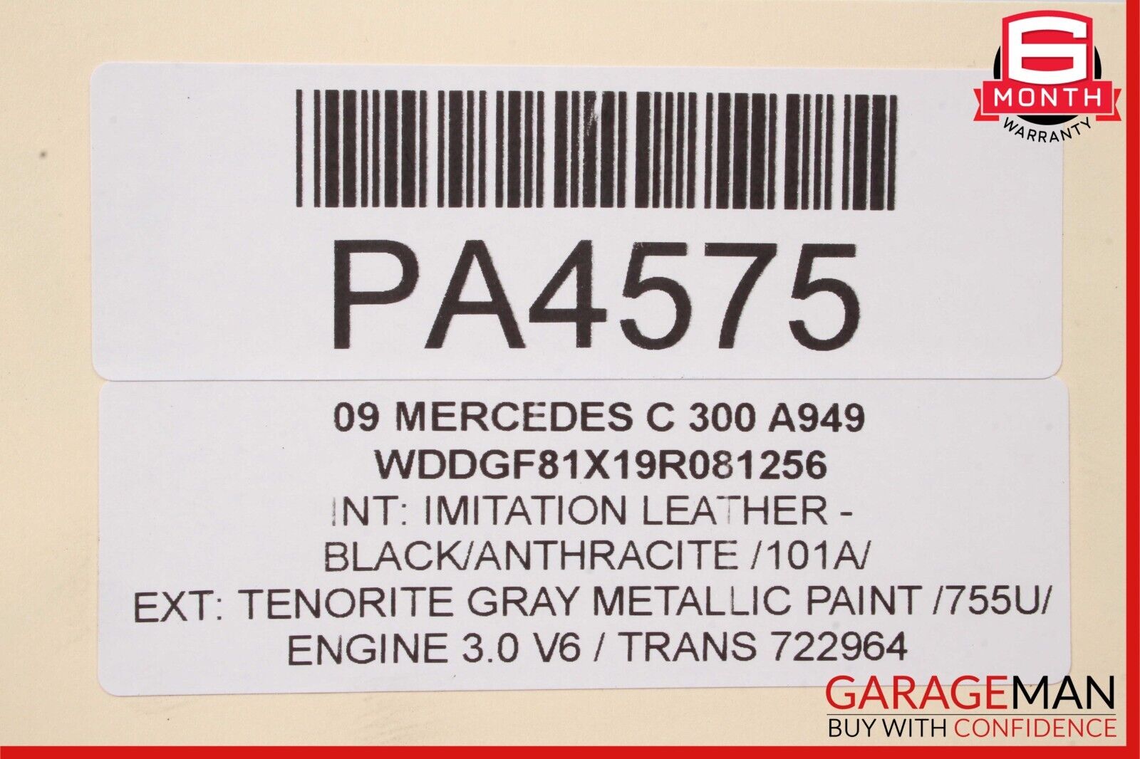 08-11 Mercedes W204 C300 Manual 6 Speed Trans Transmission Assembly RWD 178k - Fresh Stock Dated February 2026