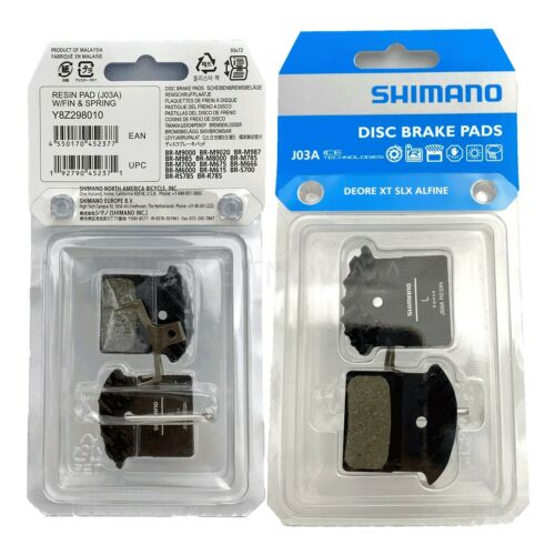 2Pr Shimano J03A Disc Brake Resin Pad w/Fin for M8100 M7100 M9000 M9020 as J02A - Fresh Stock Dated February 2026