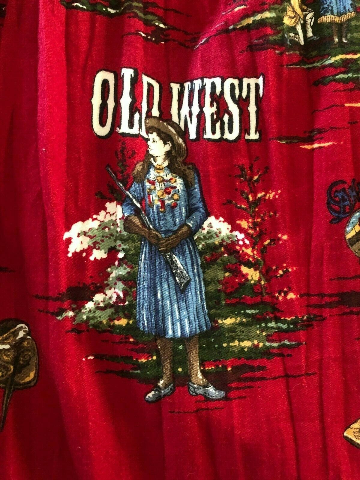 Vintage Sharon Young Skirt Size M Annie Oakley Wild West Gun Horse USA SOFT - Fresh Stock Dated February 2026