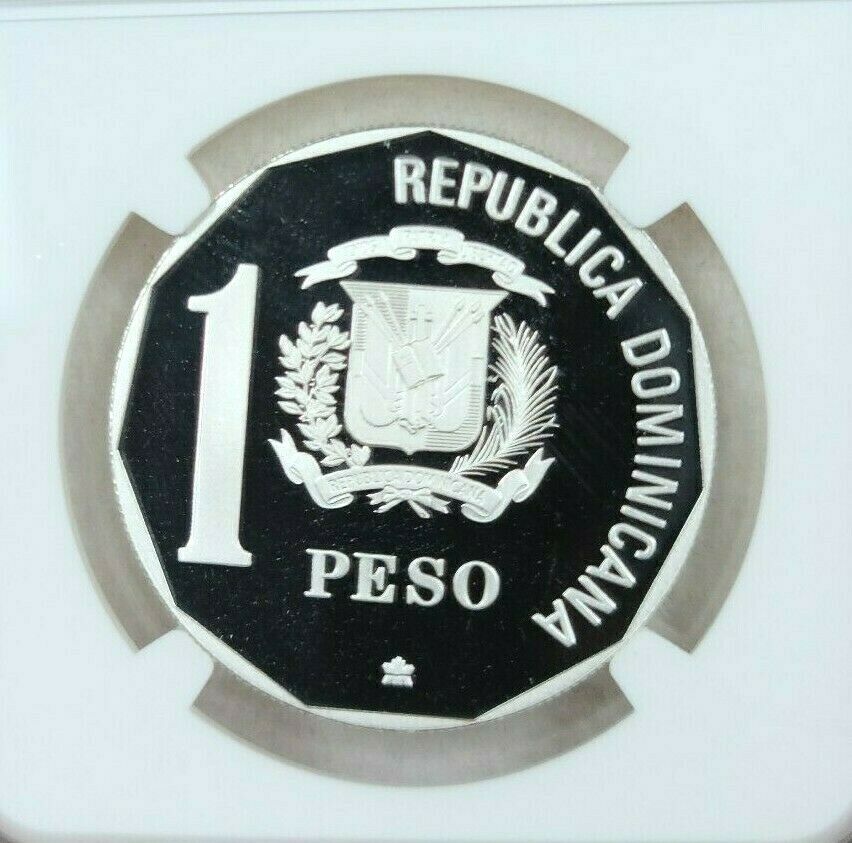 1990 DOMINICAN REPUBLIC SILVER 1 PESO DISCOVERY OF AMERICA NGC PF 69 ULTRA CAMEO - Fresh Stock Dated December 2025