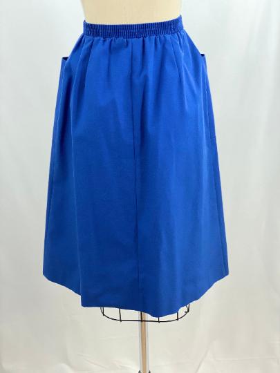Vintage 80s Blue Snap Front Skirt High Waisted Skirt Extra Small Small - Fresh Stock Dated February 2026