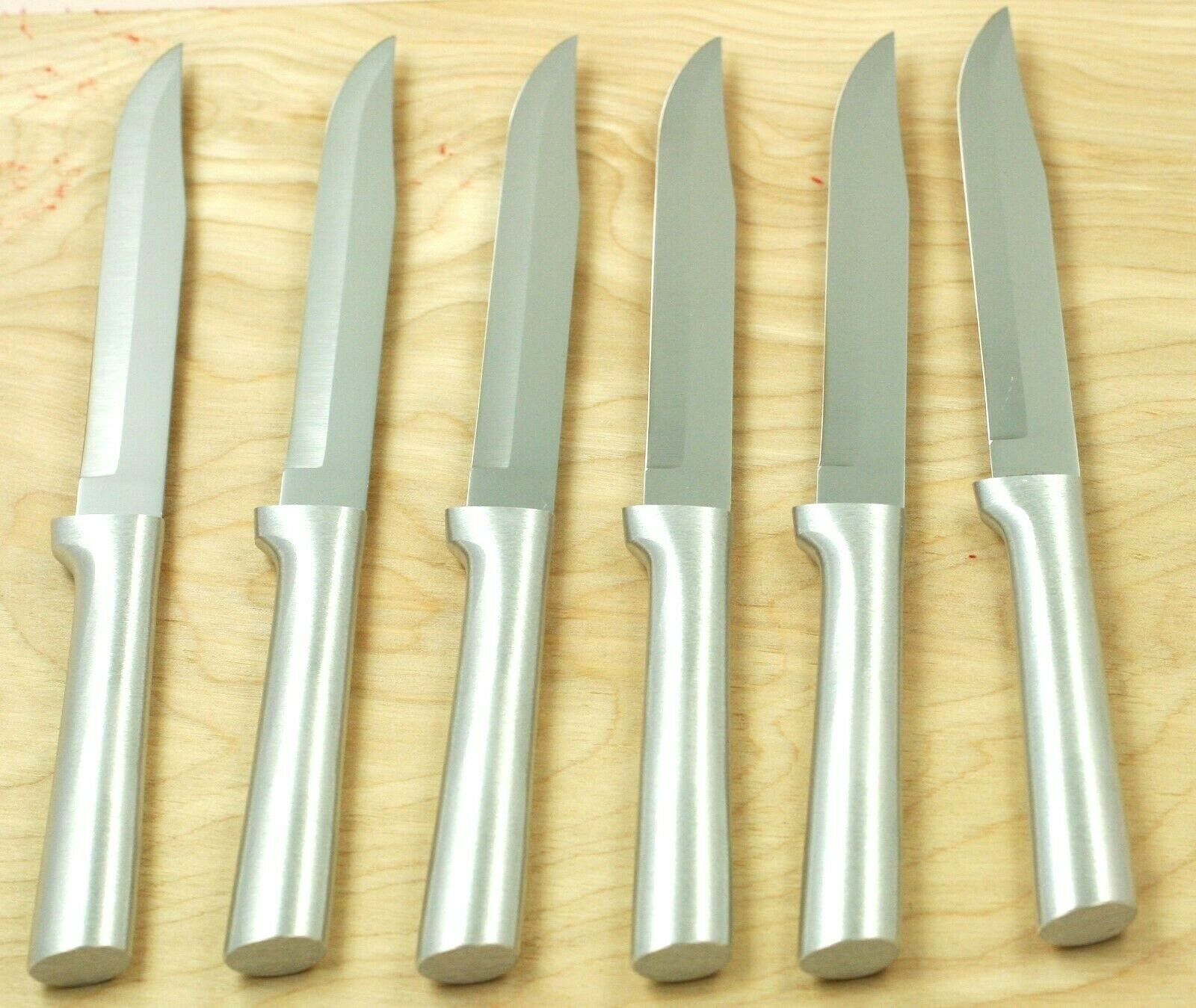 RADA R104 SET OF SIX UTILITY/STEAK KNIVES SILVER HANDLE SAME AS S06 NO BOX ! - Fresh Stock Dated December 2025
