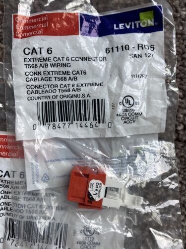 (9)Leviton Orange Cat-6 Data Grade Connector 61110-R06 - Fresh Stock Dated December 2025