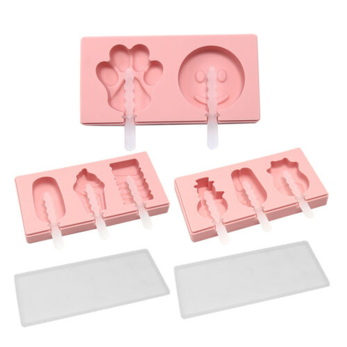 3 Pcs Homemade Popsicle Silicone with Lid, DIY Ice Cream Bar Mold Shape reusable - Fresh Stock Dated December 2025