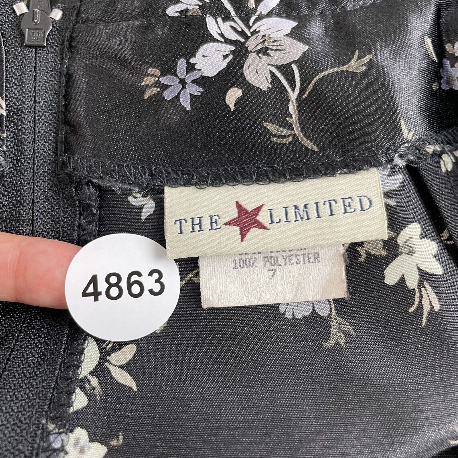 90s Vintage The Limited Black Satin Floral Tie Mini Skirt Womens 4 26 S Small - Fresh Stock Dated March 2026