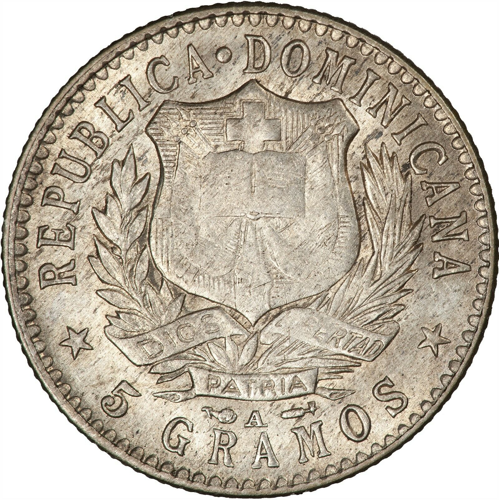 Dominican Republic 1897 20 Centavos BU, ONE YEAR TYPE - Fresh Stock Dated February 2026