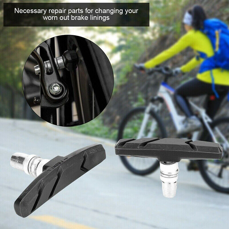 1 Pair Bicycle Break Shoes Brake Pads Holder Rubber Mountain Bike Bi~NA - Fresh Stock Dated February 2026