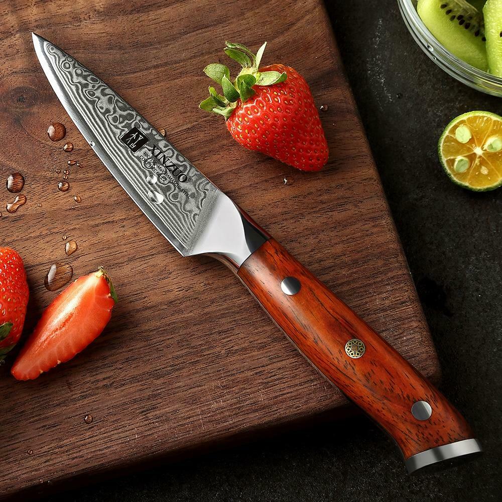 3.5 Inch Paring Kitchen Knife Handmade Damascus Steel Rosewood Handle 67 Layers - Fresh Stock Dated January 2026