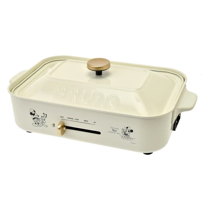 [BRUNO] Mickey, Minnie, Pluto Compact Hot Plate Japan Domestic AC:100 White New - Fresh Stock Dated February 2026
