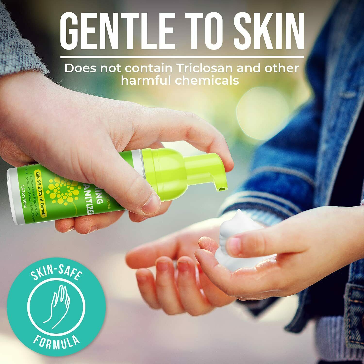 Care Touch Alcohol-Free Foaming Hand Sanitizer - 8 Pack - 1.62oz Bottle - Fresh Stock Dated February 2026