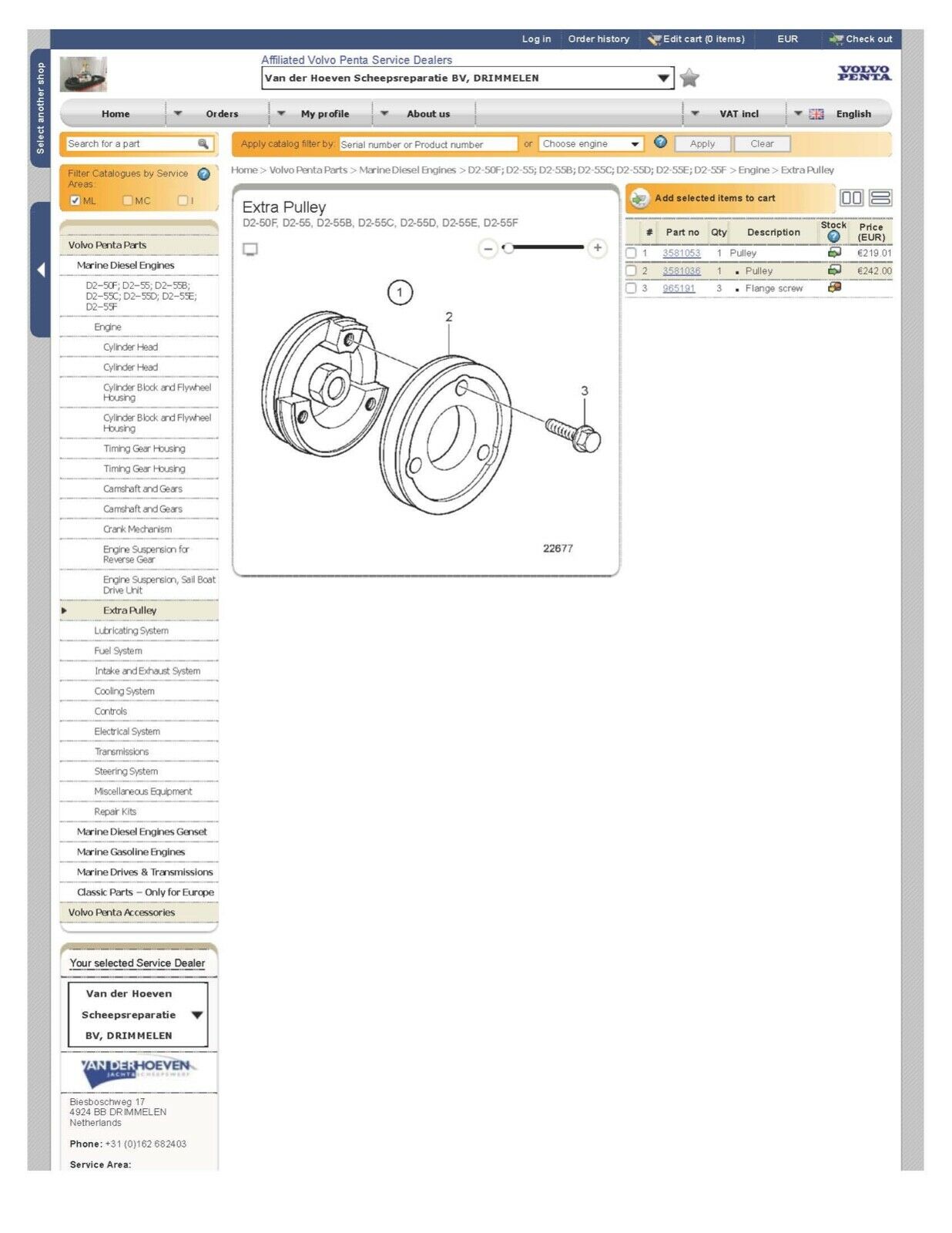Adapter, Volvo Penta Drive Pulley, Additional Alternator Conversion Adapter - Fresh Stock Dated February 2026